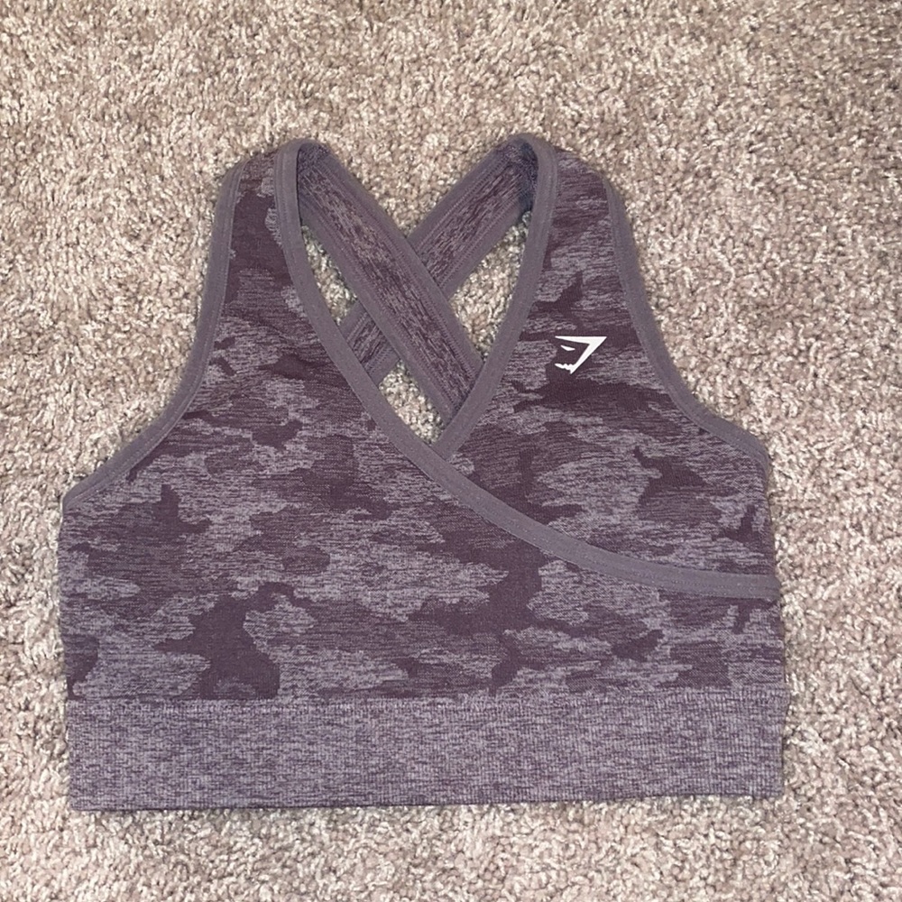 Purple Camo Gymshark Sports Bra